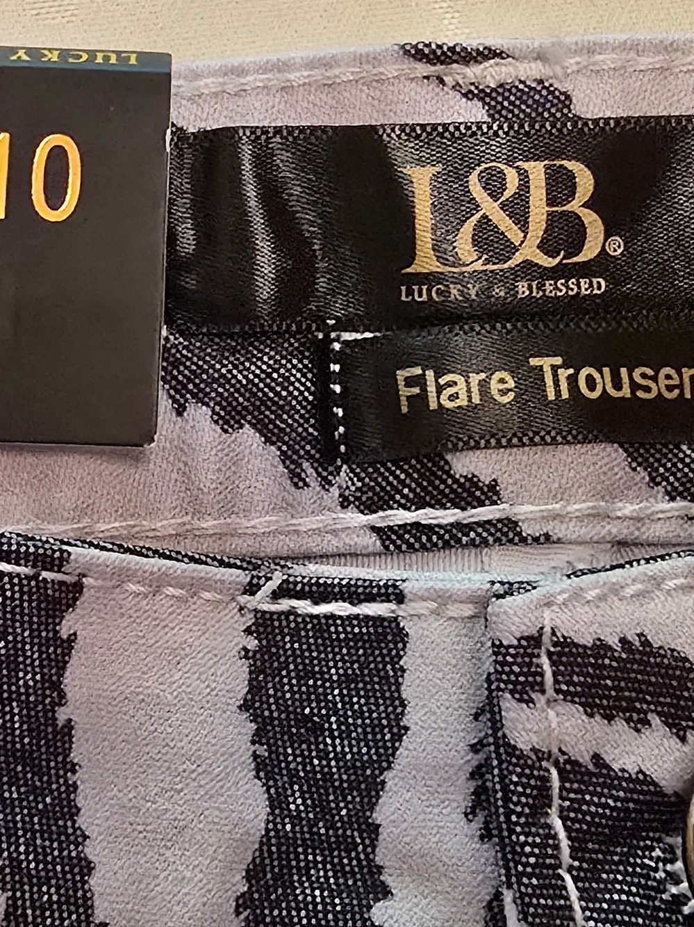 Lucky & Blessed White and Black Flare Trousers - Picture 4 of 7